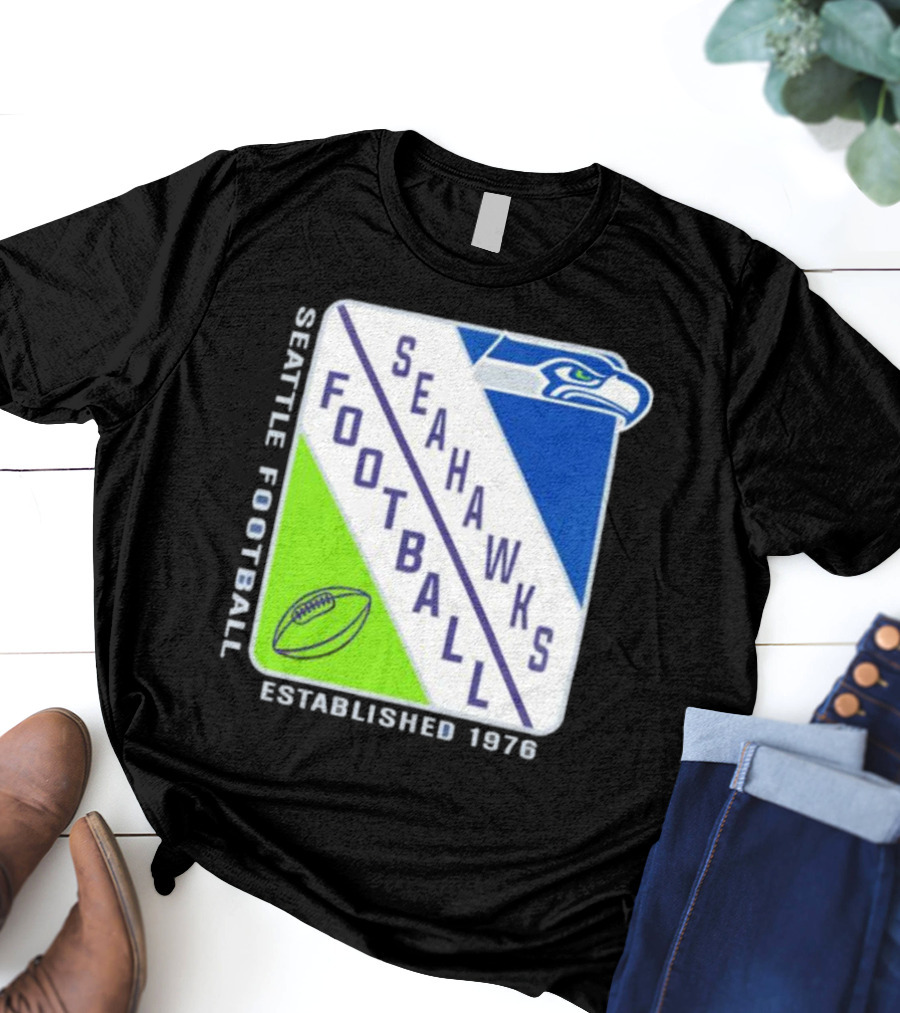Seattle Seahawks Football Established 1976 Logo Seahawks Head T-Shirt