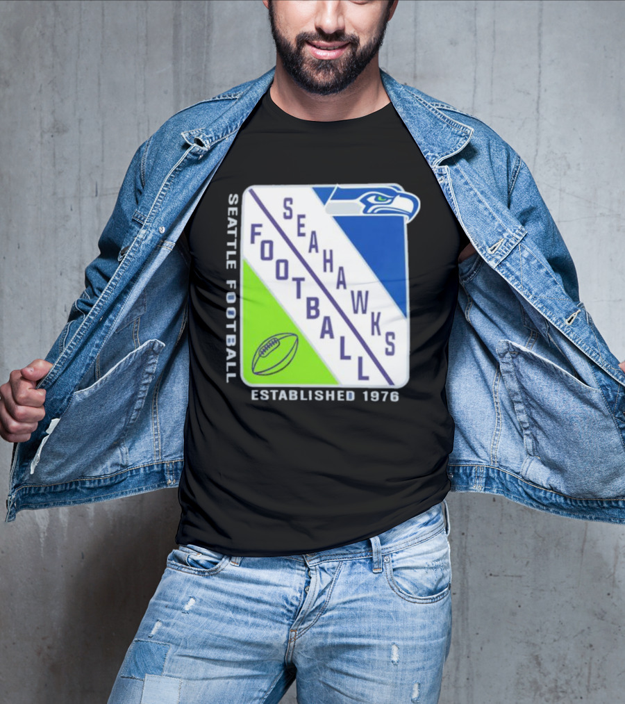 Seattle Seahawks Football Established 1976 Logo Seahawks Head T-Shirt