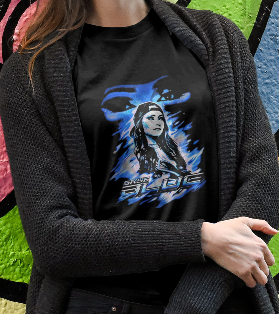 Skye Blue Spookye Blue Blue-Hued Portrait With Intense Eye T-Shirt