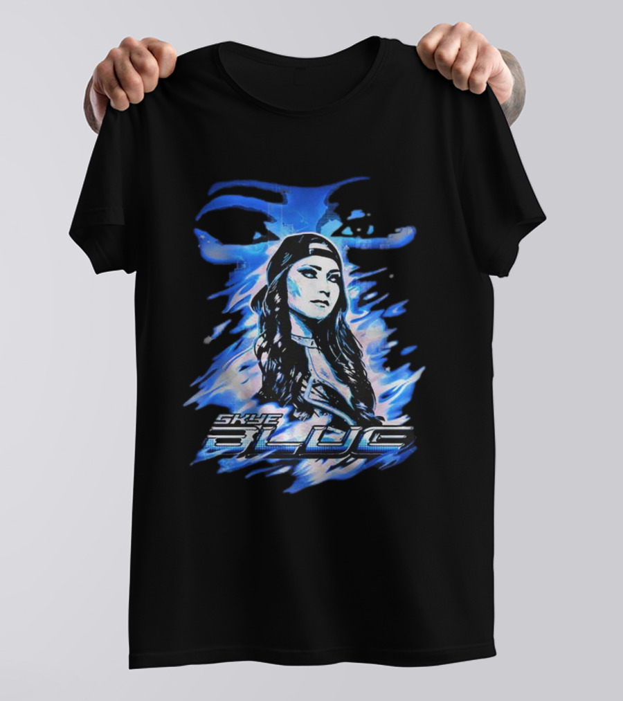 Skye Blue Spookye Blue Blue-Hued Portrait With Intense Eye T-Shirt