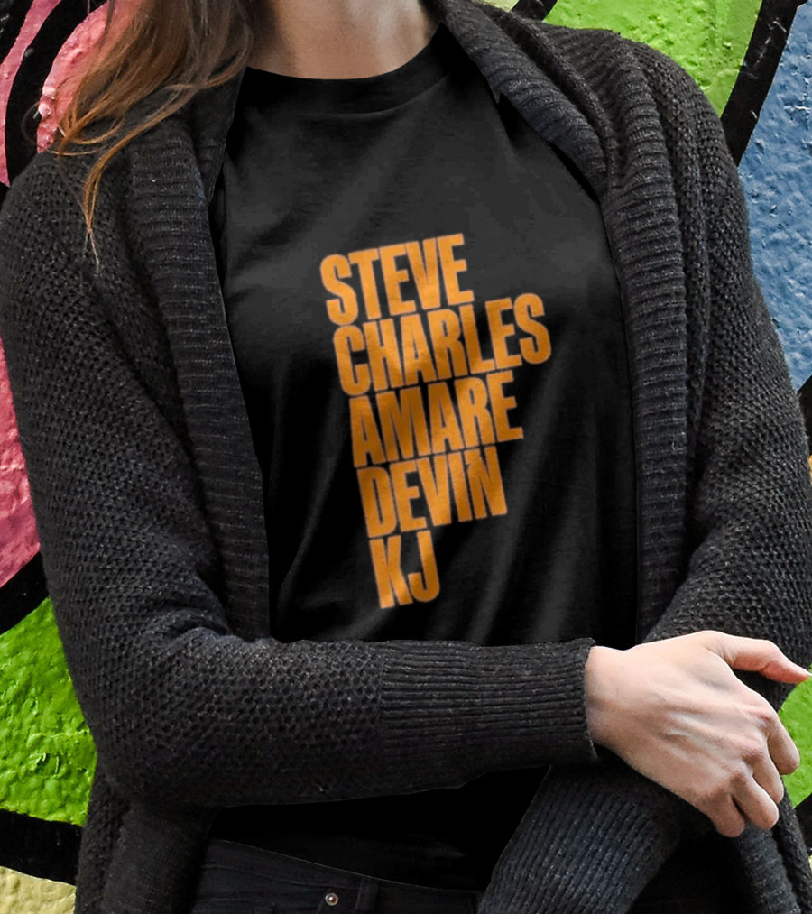 Steve Charles Amare Devin KJ Basketball Legends T-Shirt