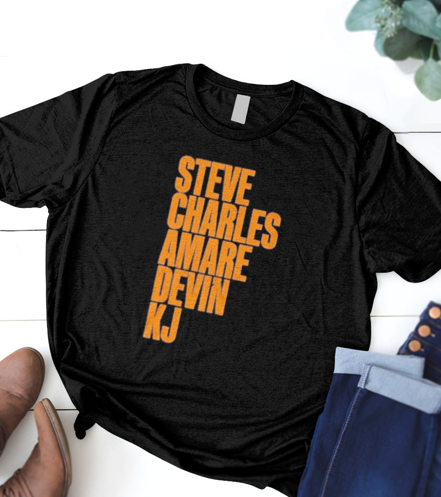 Steve Charles Amare Devin KJ Basketball Legends T-Shirt