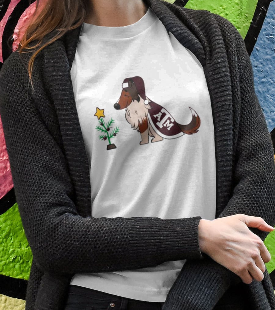 Texas A&M Reveille And Christmas Tree Star T-Shirt