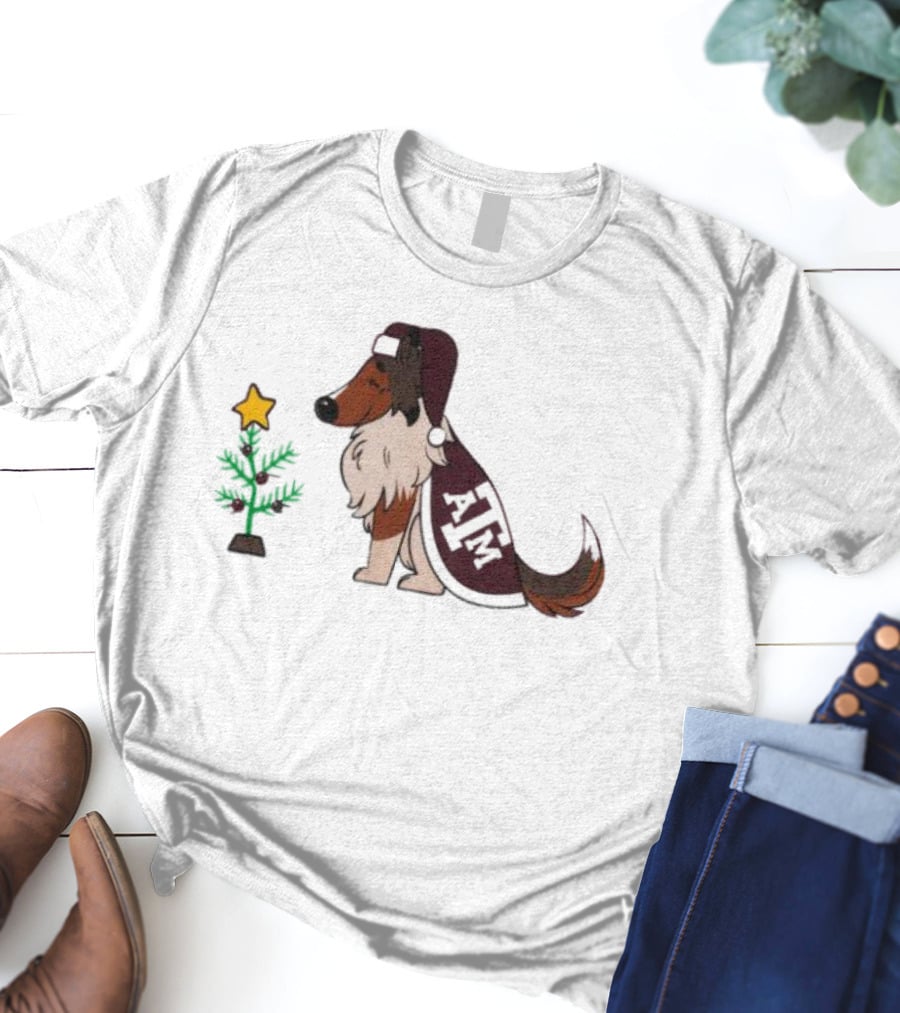 Texas A&M Reveille And Christmas Tree Star T-Shirt