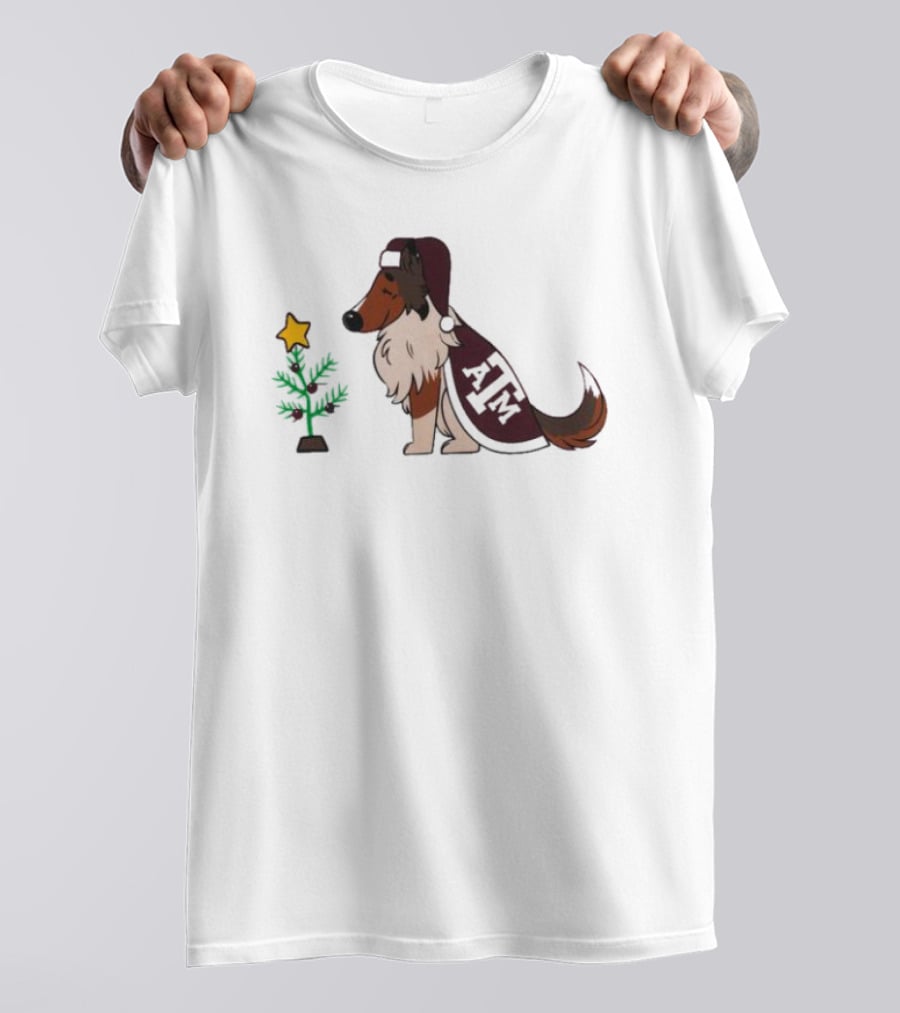 Texas A&M Reveille And Christmas Tree Star T-Shirt