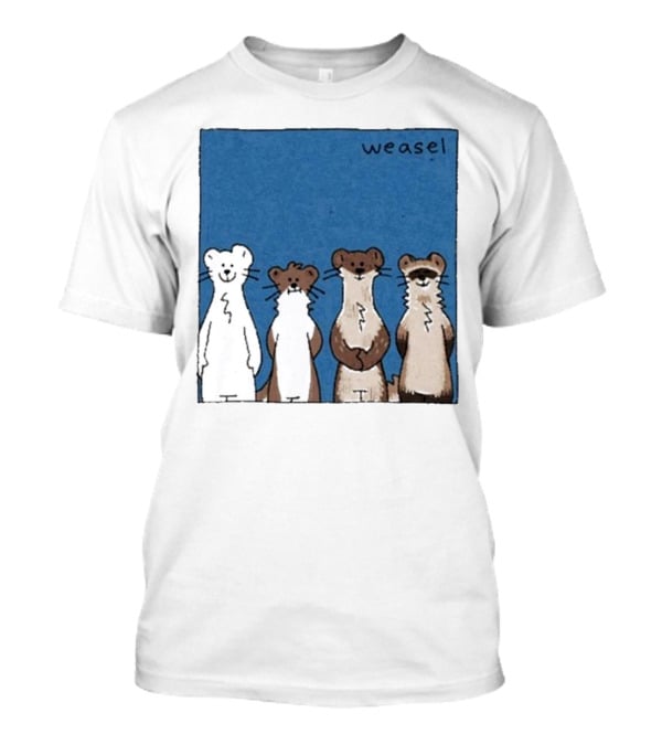Weasel Quartet Cartoon Art Featuring Four Cute Mustelids T-Shirt
