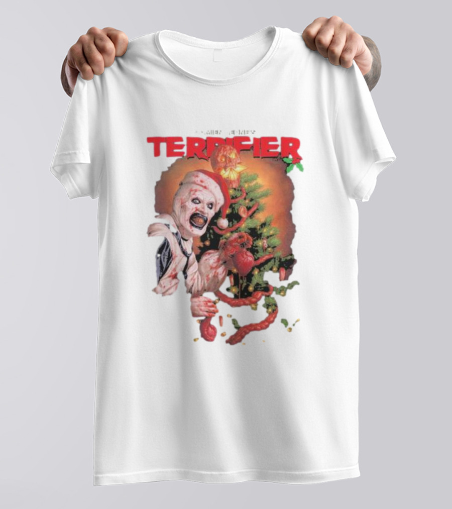 Damien Leone Terrifier Christmas Horror Santa With Christmas Tree T-Shirt