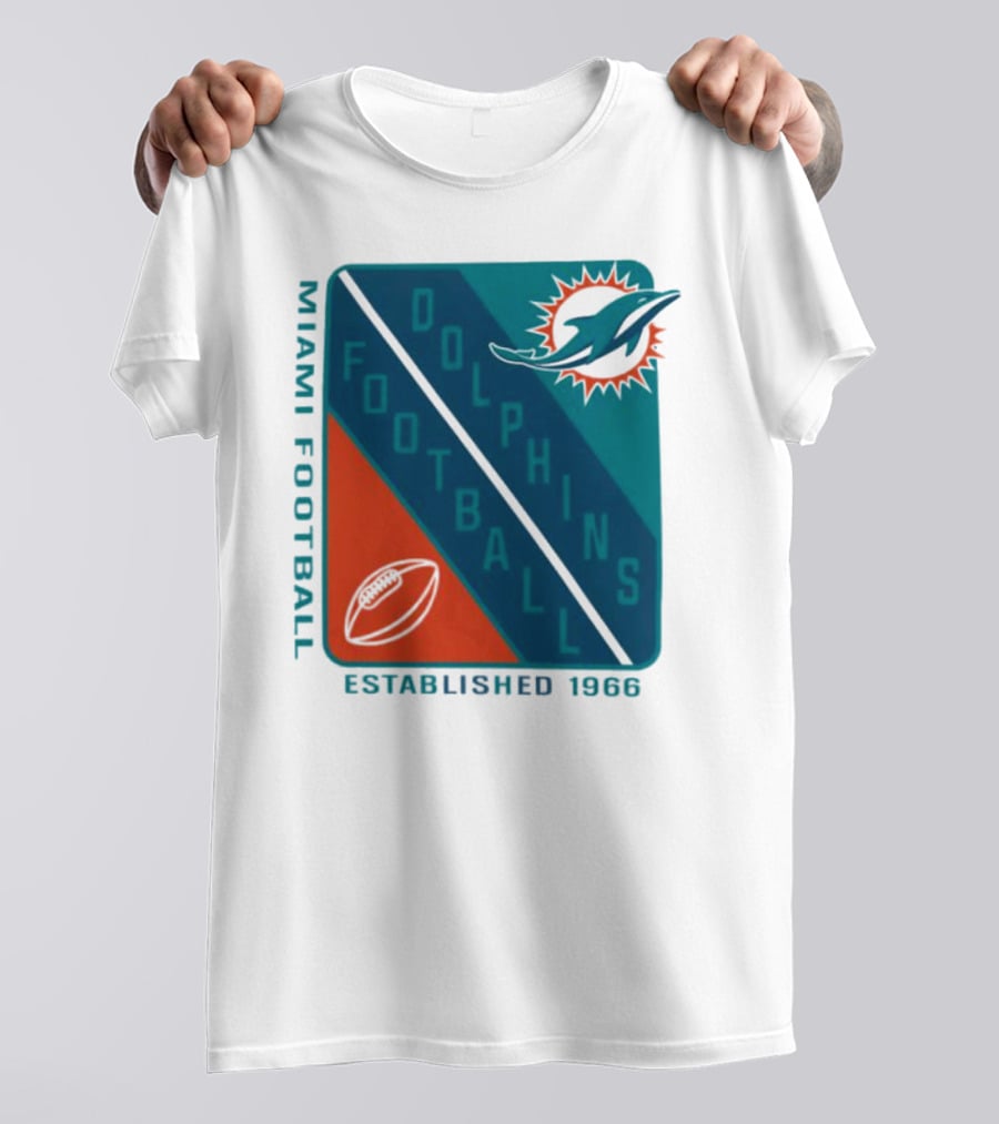 Miami Dolphins Football Established 1966 Logo Shield T-Shirt
