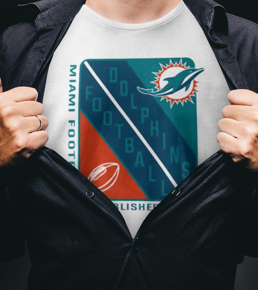 Miami Dolphins Football Established 1966 Logo Shield T-Shirt