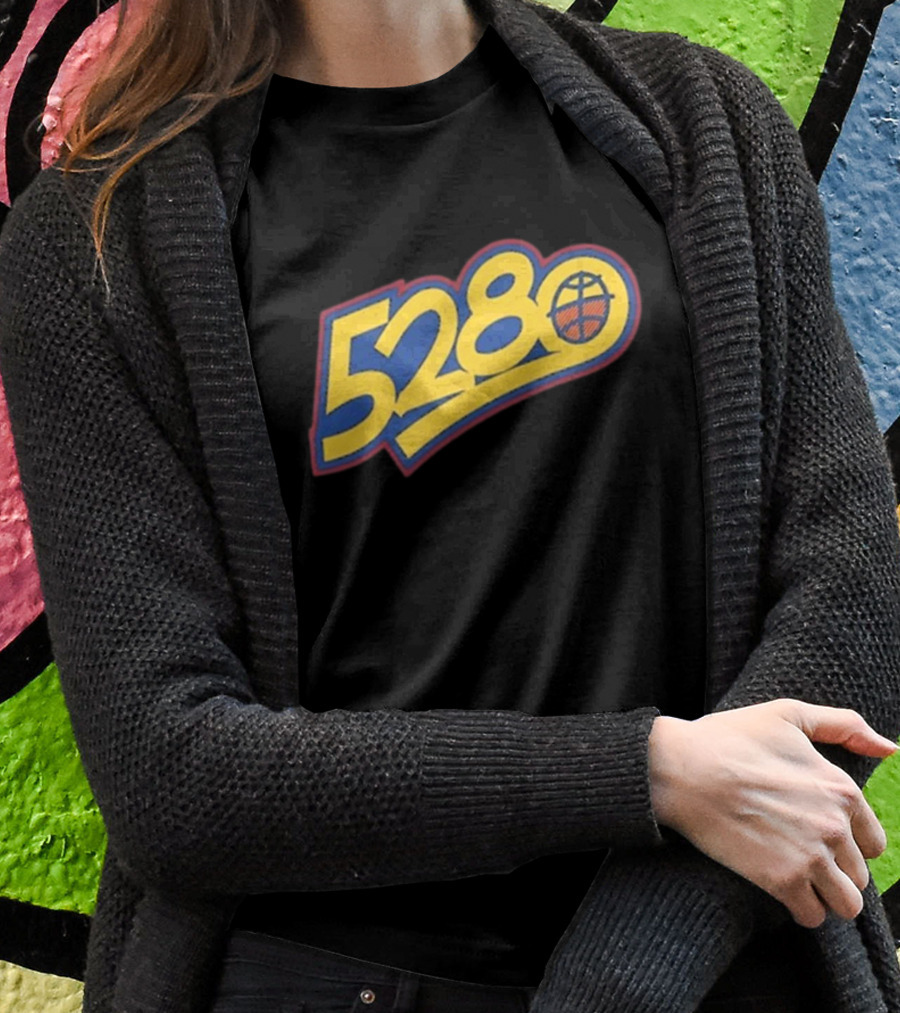 5280 Denver Colorado Basketball Theme T-Shirt