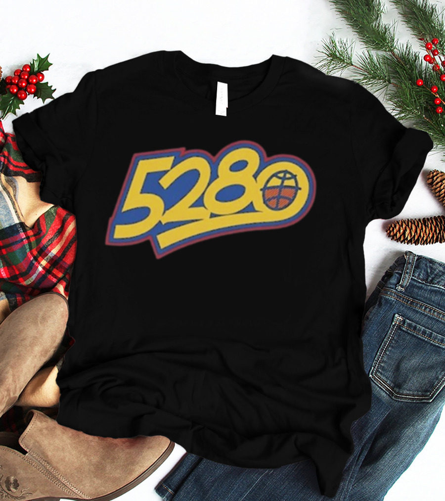 5280 Denver Colorado Basketball Theme T-Shirt