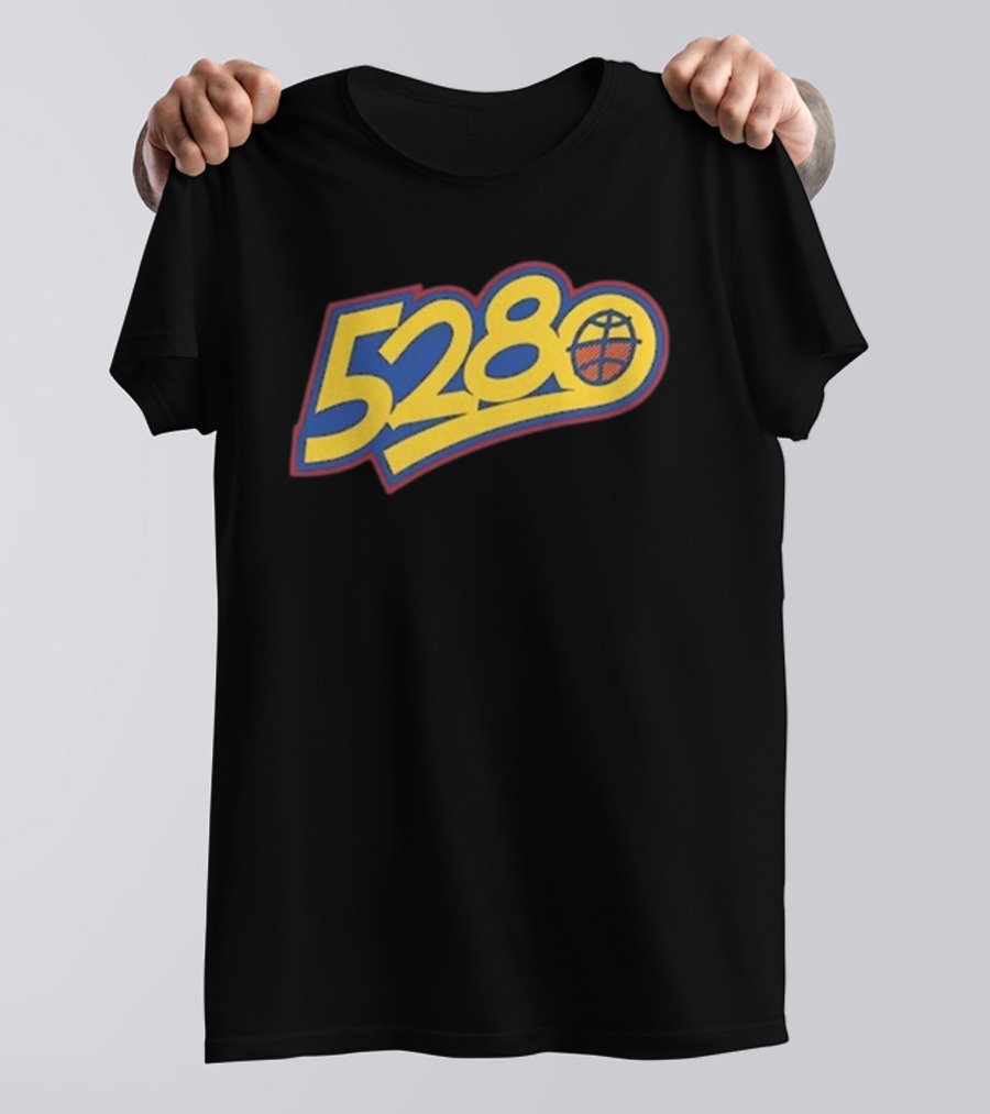 5280 Denver Colorado Basketball Theme T-Shirt