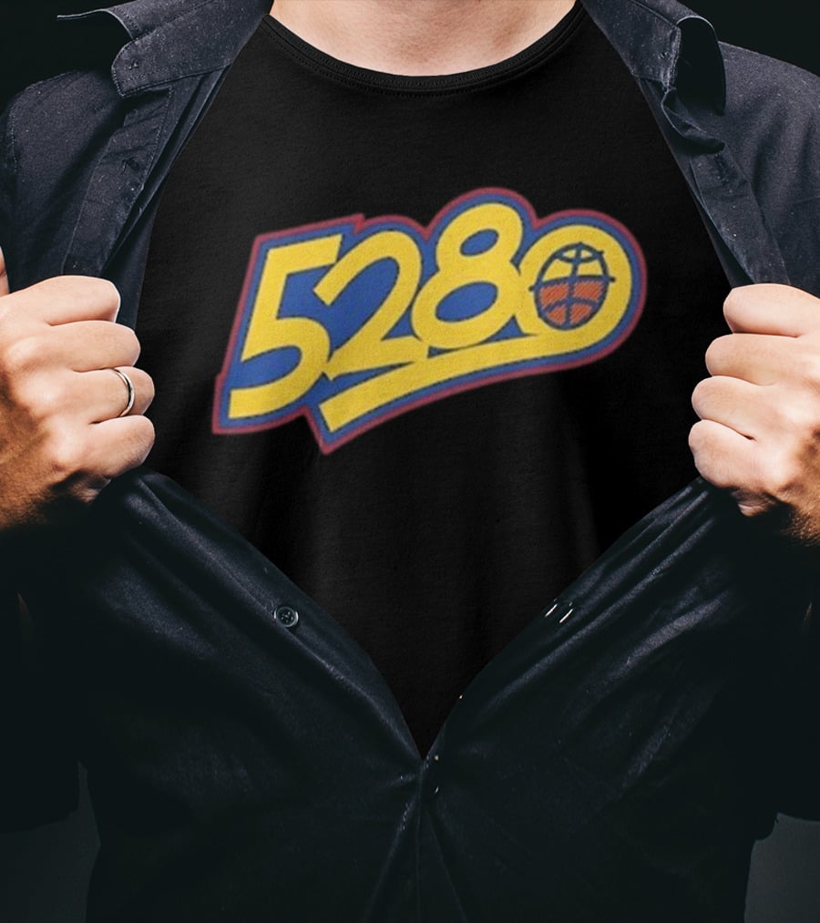 5280 Denver Colorado Basketball Theme T-Shirt
