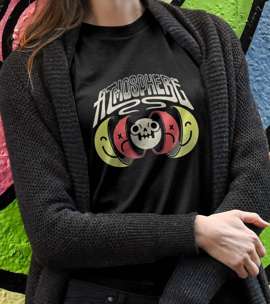 Atmosphere Split Personalities Skull And Smiley Faces T-Shirt