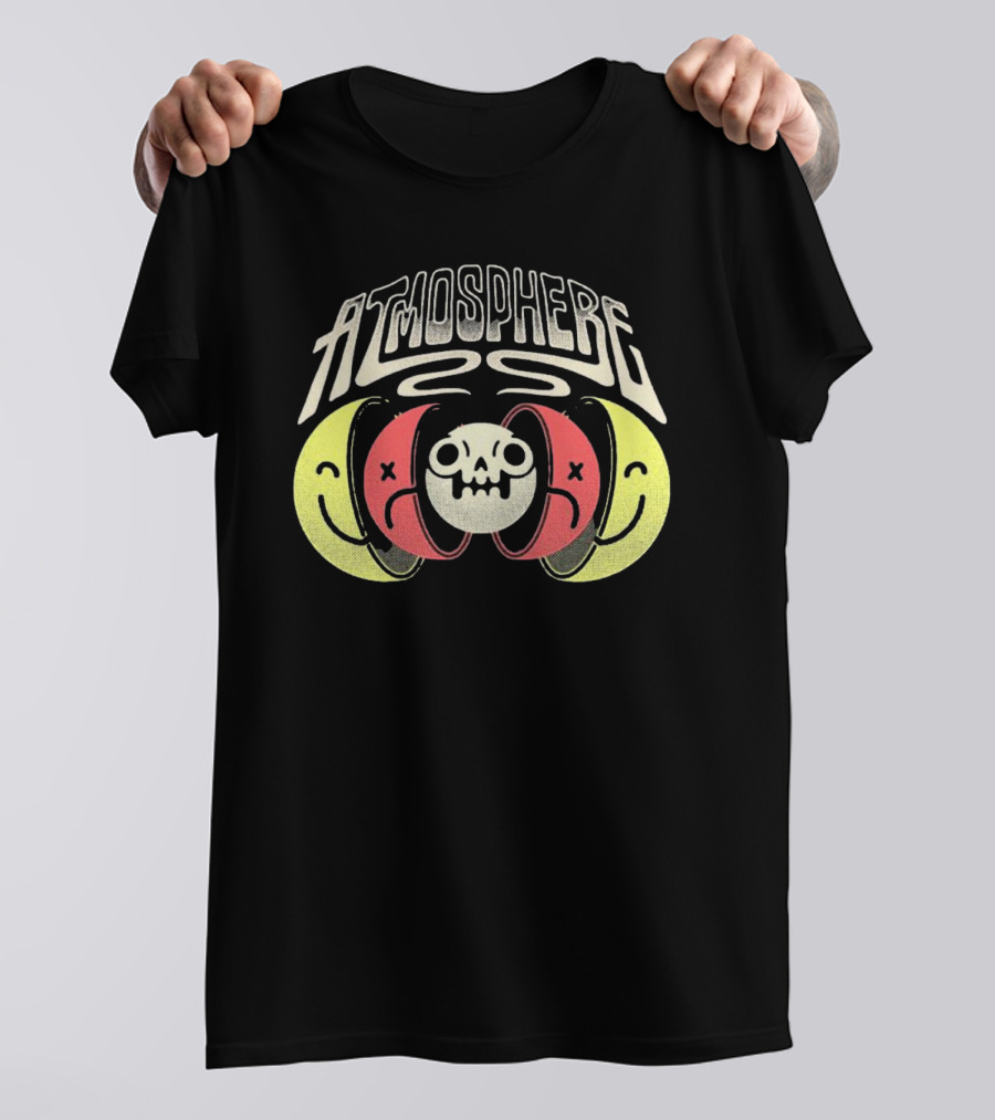 Atmosphere Split Personalities Skull And Smiley Faces T-Shirt