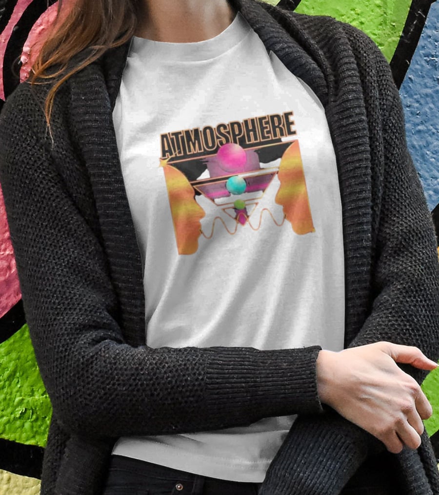 Atmosphere Talk Talk Retro Futuristic Geometric Face Profile T-Shirt