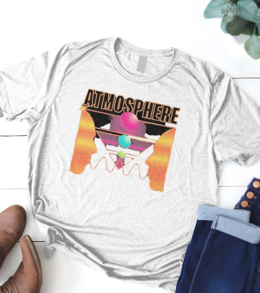 Atmosphere Talk Talk Retro Futuristic Geometric Face Profile T-Shirt