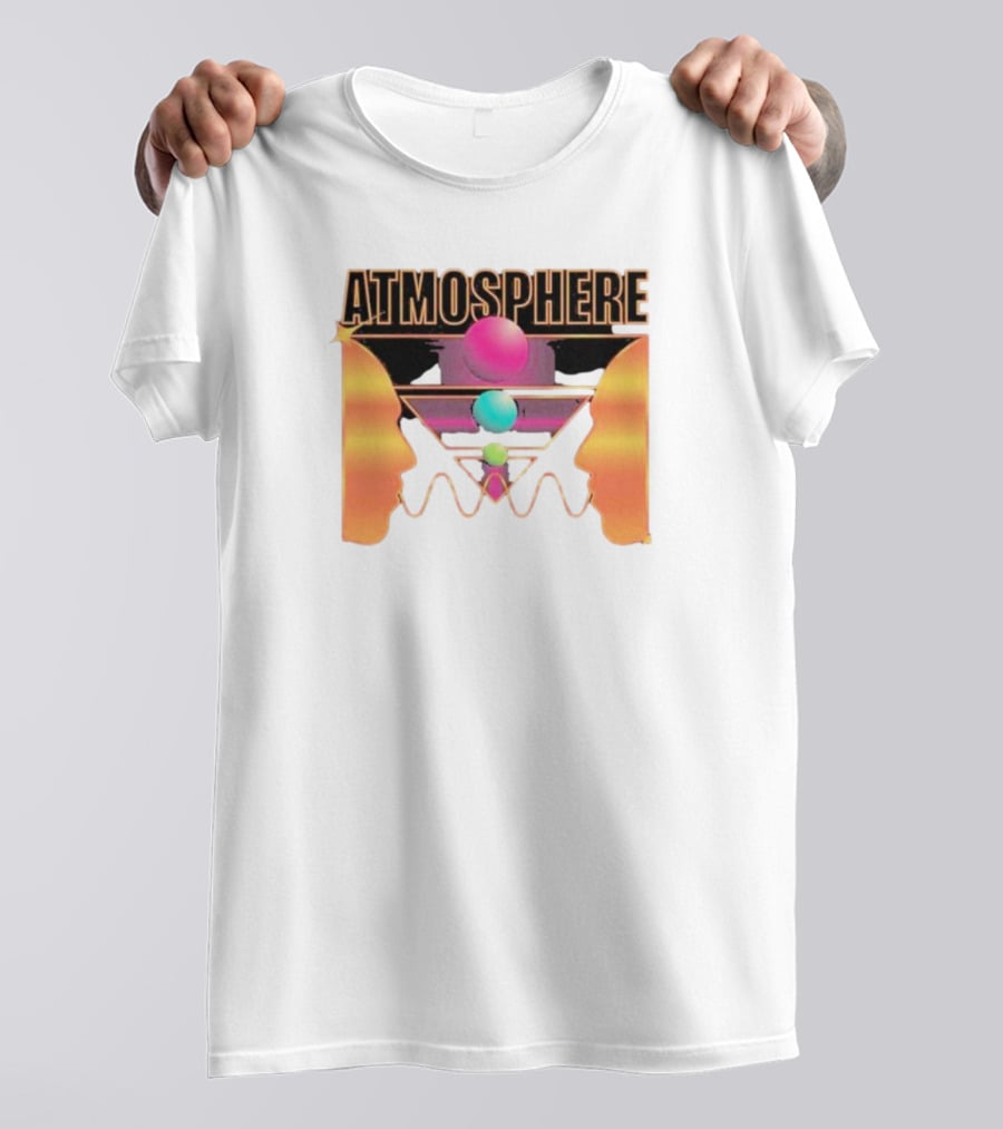 Atmosphere Talk Talk Retro Futuristic Geometric Face Profile T-Shirt