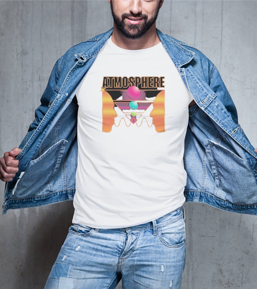 Atmosphere Talk Talk Retro Futuristic Geometric Face Profile T-Shirt