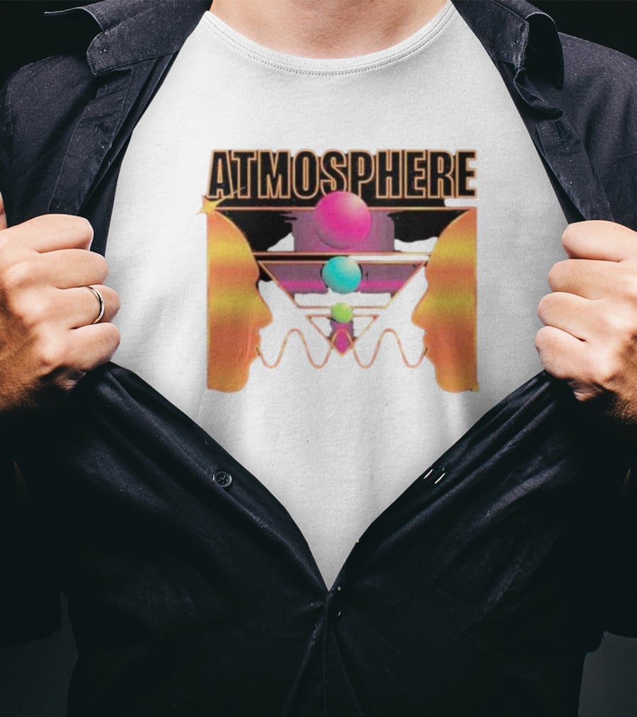 Atmosphere Talk Talk Retro Futuristic Geometric Face Profile T-Shirt