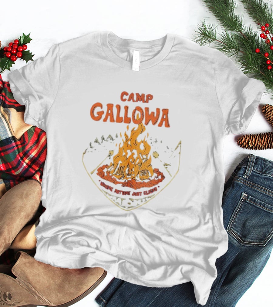 Camp Galloway Where Nature Just Clicks Campfire Adventure T-Shirt