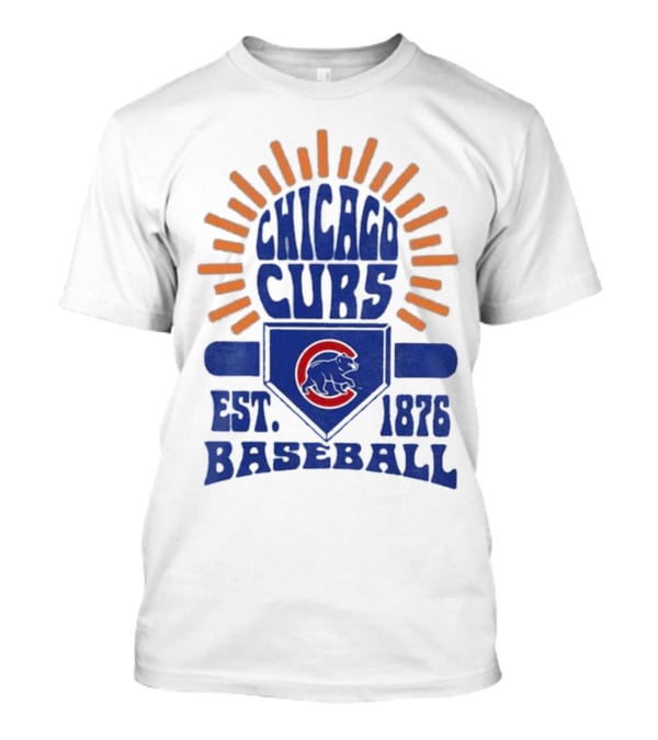 Chicago Cubs Youth Est. 1876 Baseball Sun Burst T-Shirt