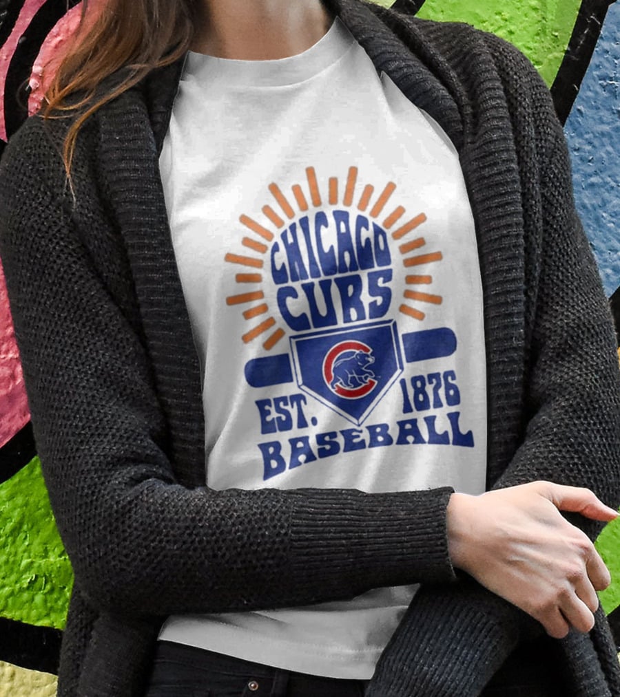 Chicago Cubs Youth Est. 1876 Baseball Sun Burst T-Shirt