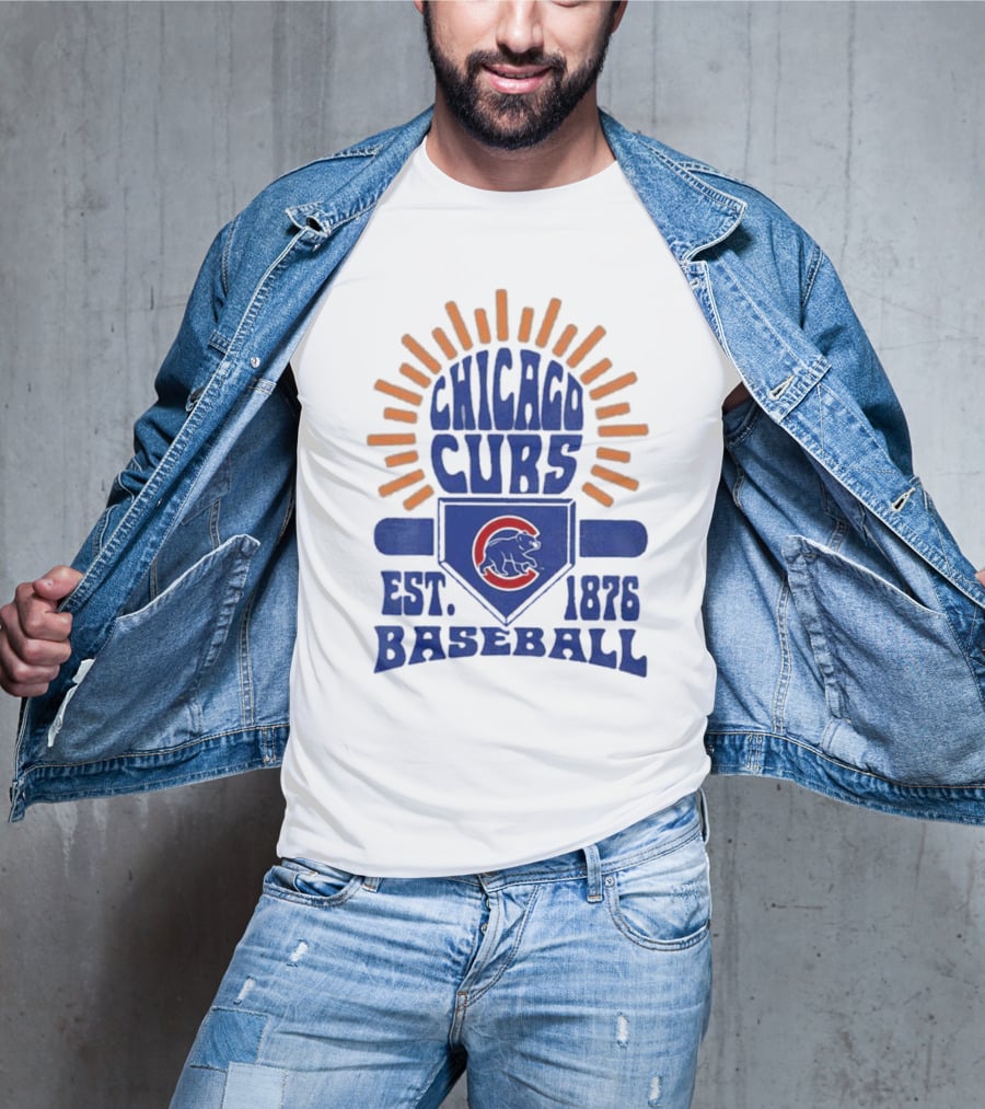Chicago Cubs Youth Est. 1876 Baseball Sun Burst T-Shirt