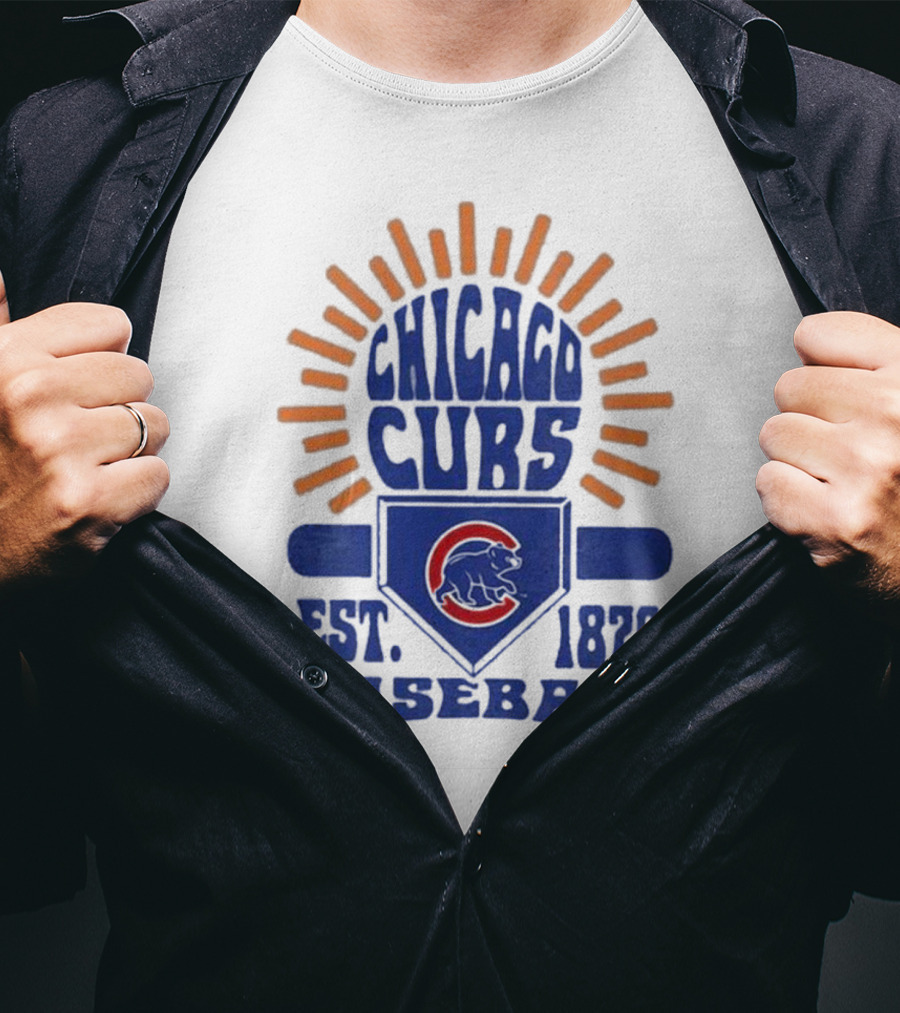 Chicago Cubs Youth Est. 1876 Baseball Sun Burst T-Shirt