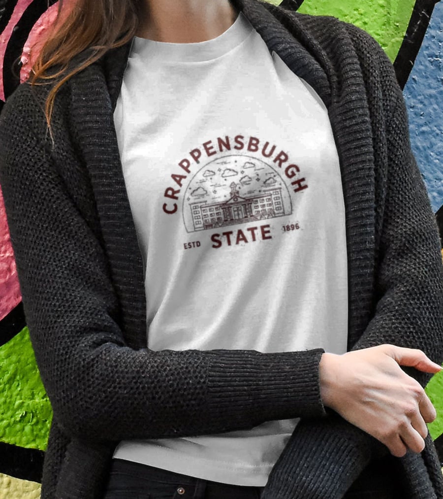 Crappensburgh State Estd 1896 With Vintage Campus Sketch T-Shirt