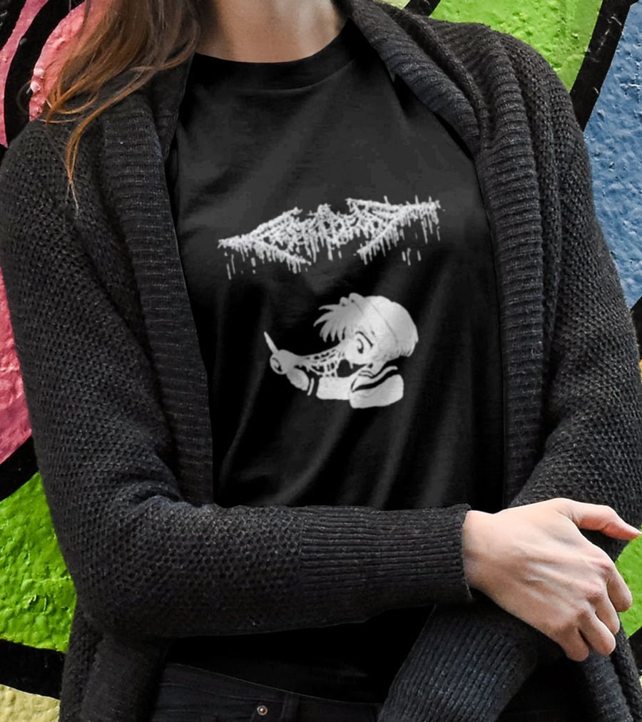 Ichigo Chan Festerdecay Sick Anime Character With Scissors And Illegible T-Shirt