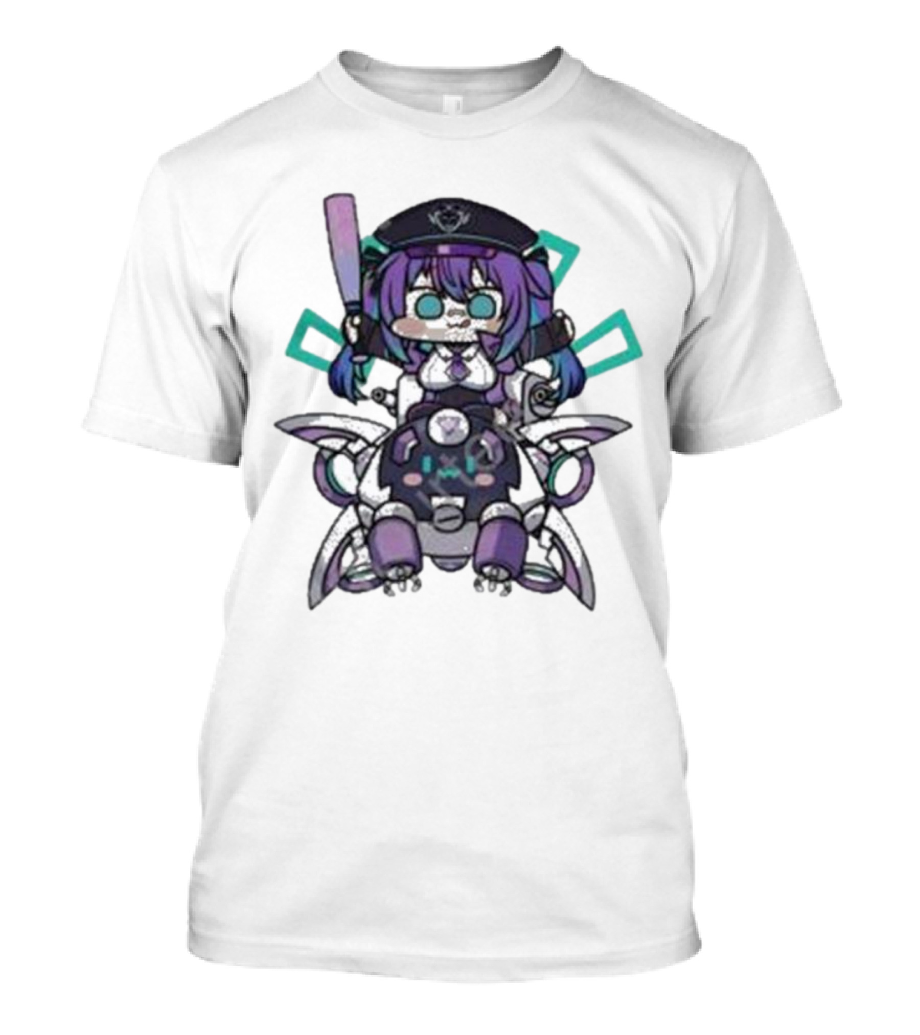 Lewd Cadet Chibi Friendship Purple Robot Companion T-Shirt