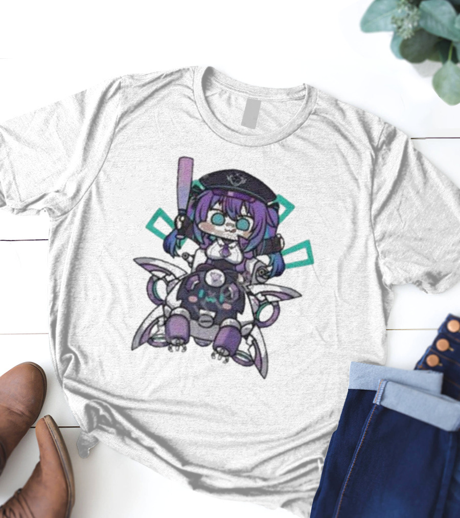 Lewd Cadet Chibi Friendship Purple Robot Companion T-Shirt