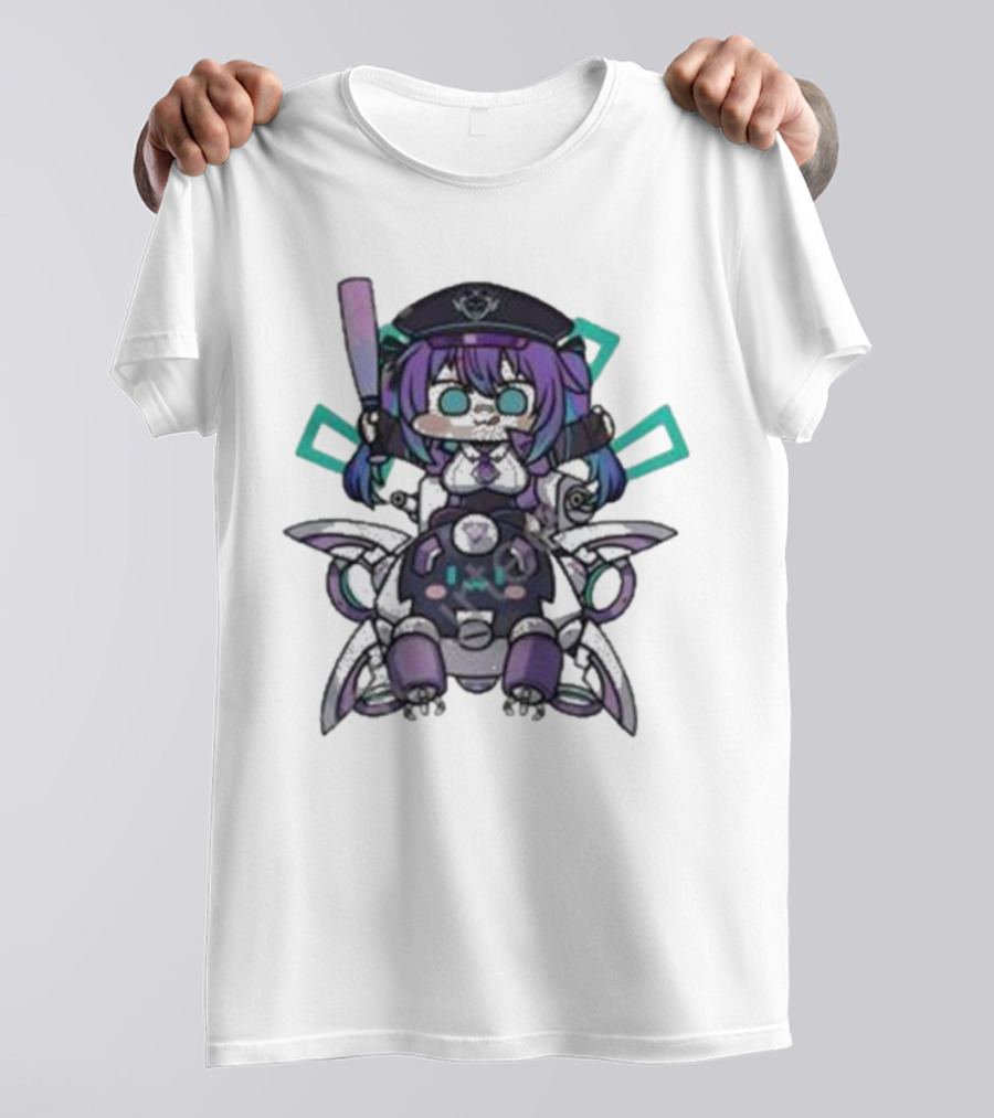 Lewd Cadet Chibi Friendship Purple Robot Companion T-Shirt
