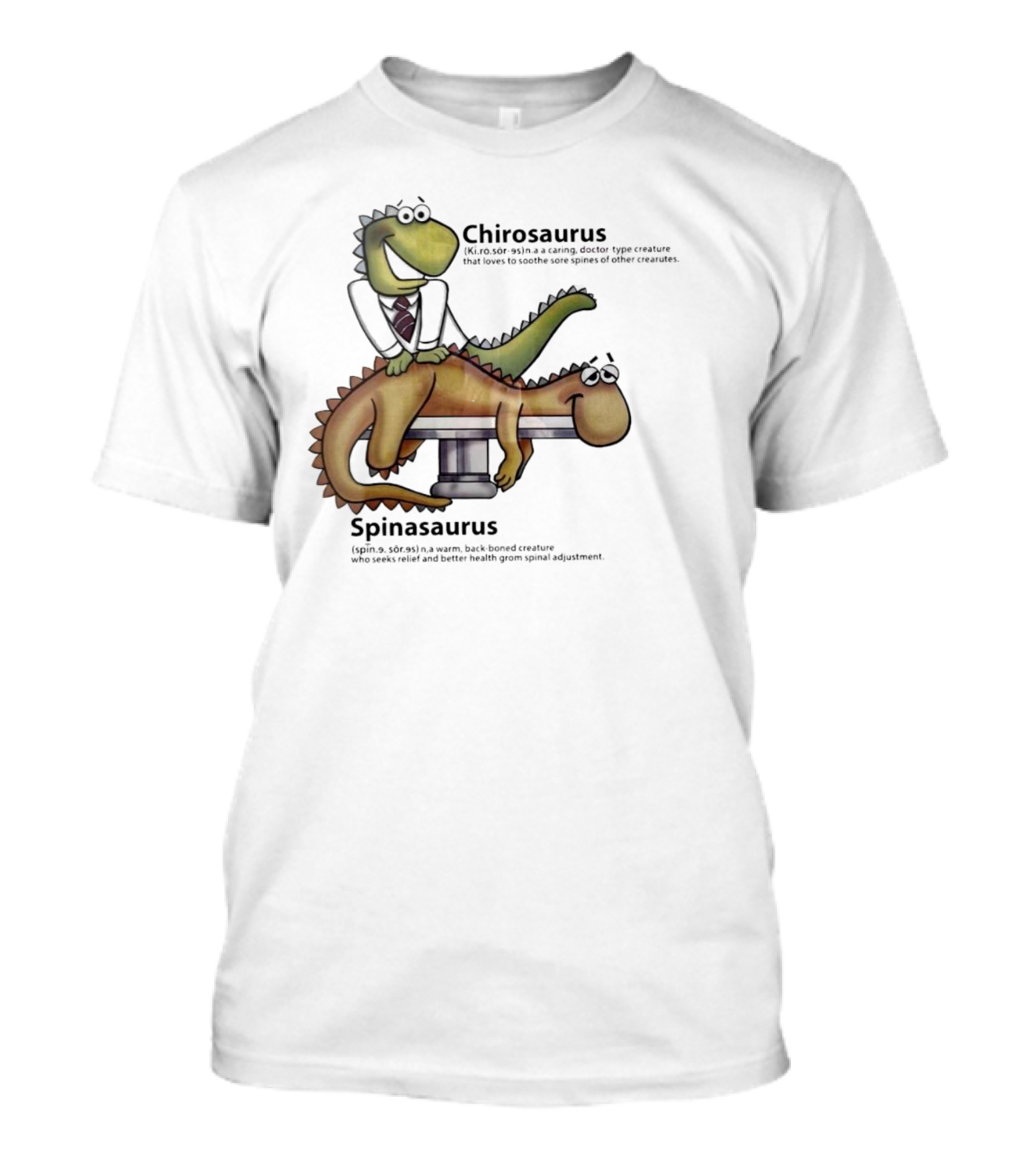 Chirosaurus Caring Doctor And Spinasaurus Seeking Relief T-Shirt