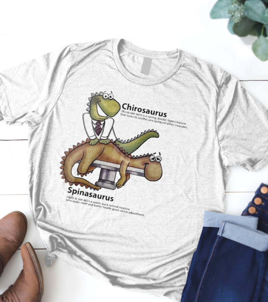 Chirosaurus Caring Doctor And Spinasaurus Seeking Relief T-Shirt
