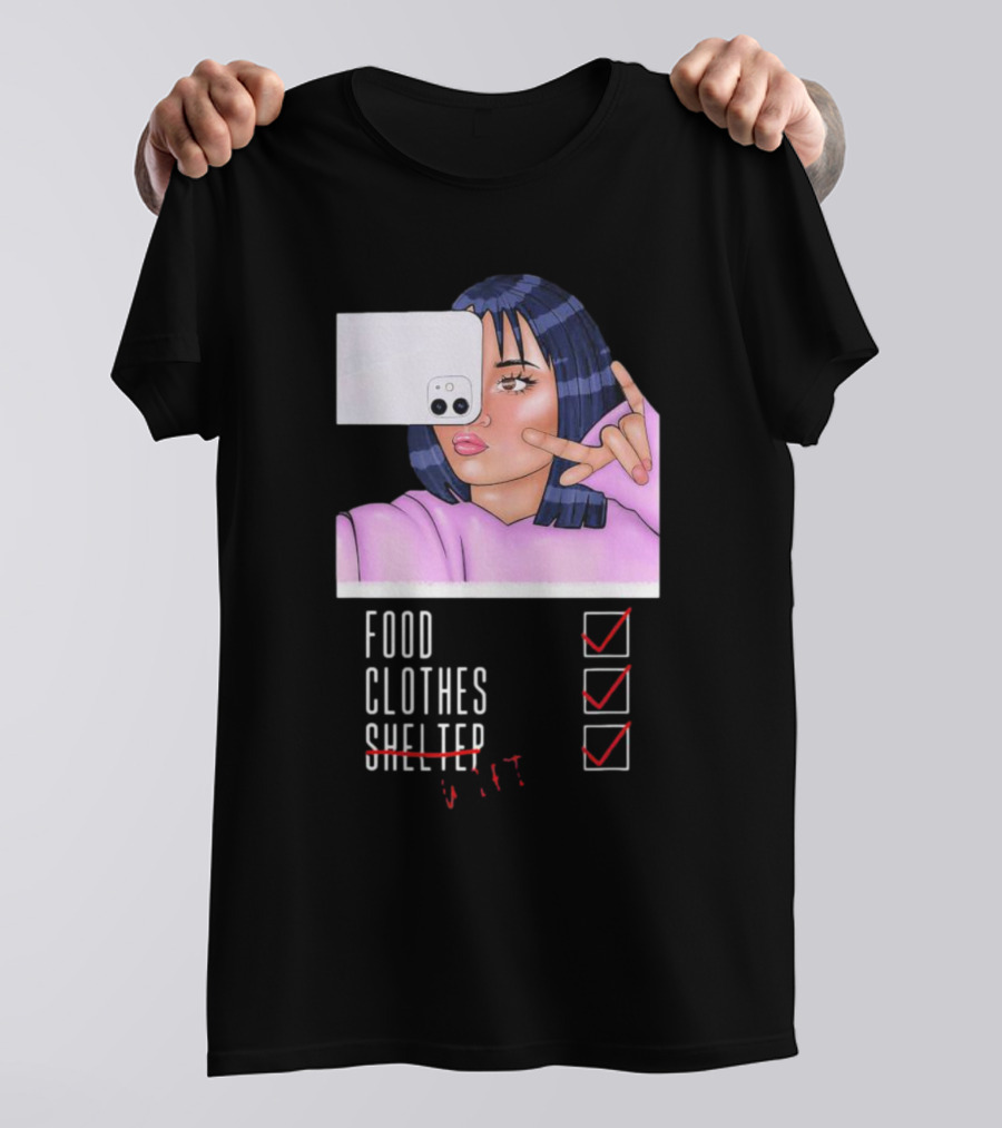 Food Clothes WiFi Digital Selfie Priorities T-Shirt