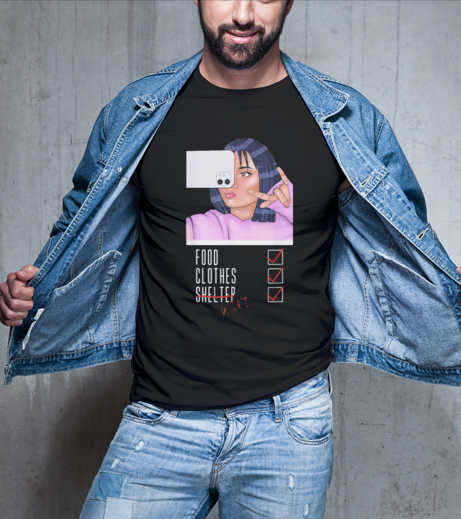 Food Clothes WiFi Digital Selfie Priorities T-Shirt