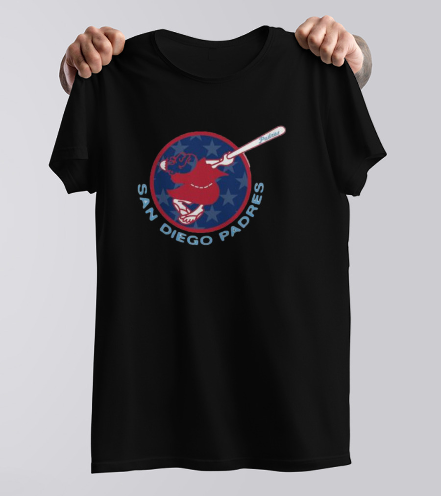 San Diego Padres Patriotic Stars Red Swinging Friar T-Shirt