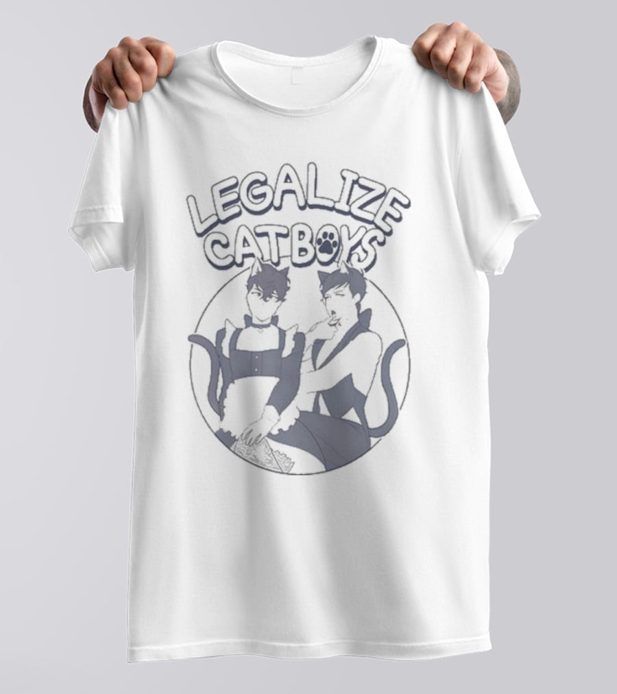Dan And Phil Shop Legalize Catboys Two Anime Characters With Ears And Tails T-Shirt