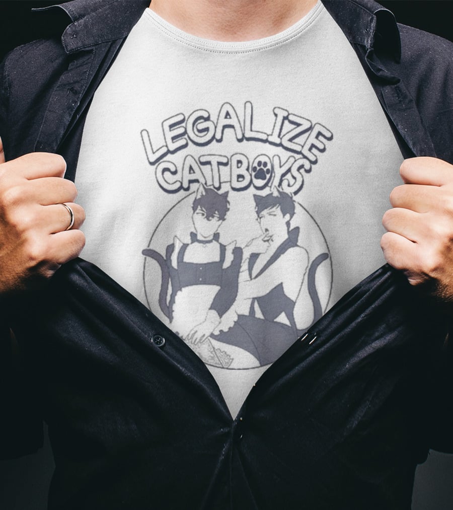 Dan And Phil Shop Legalize Catboys Two Anime Characters With Ears And Tails T-Shirt