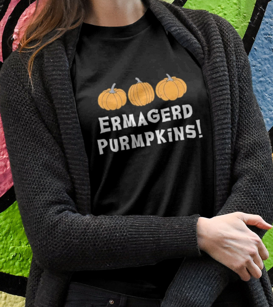 Ermagerd Purmpkins Pumpkins Trio Text Image T-Shirt