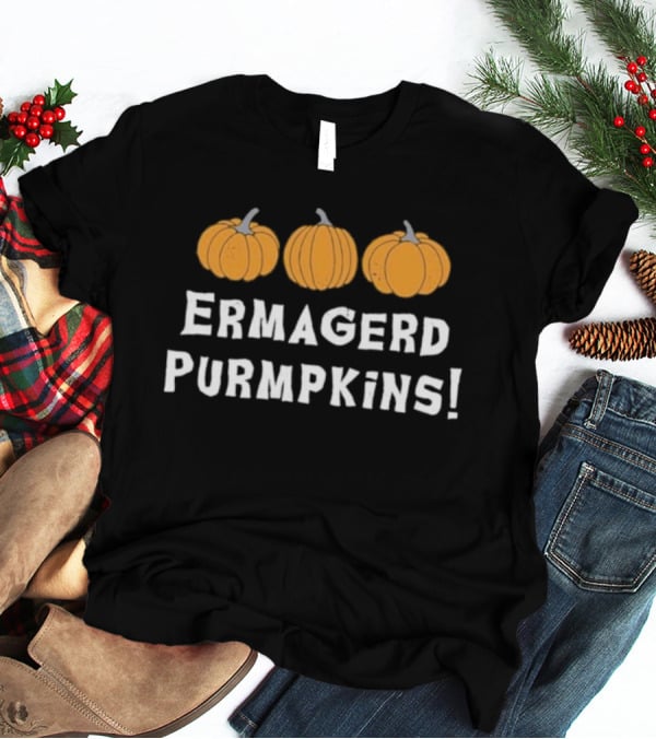 Ermagerd Purmpkins Pumpkins Trio Text Image T-Shirt