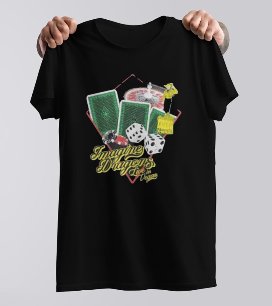 Imagine Dragons Live In Vegas Casino Poker Cards Dice Roulette T-Shirt