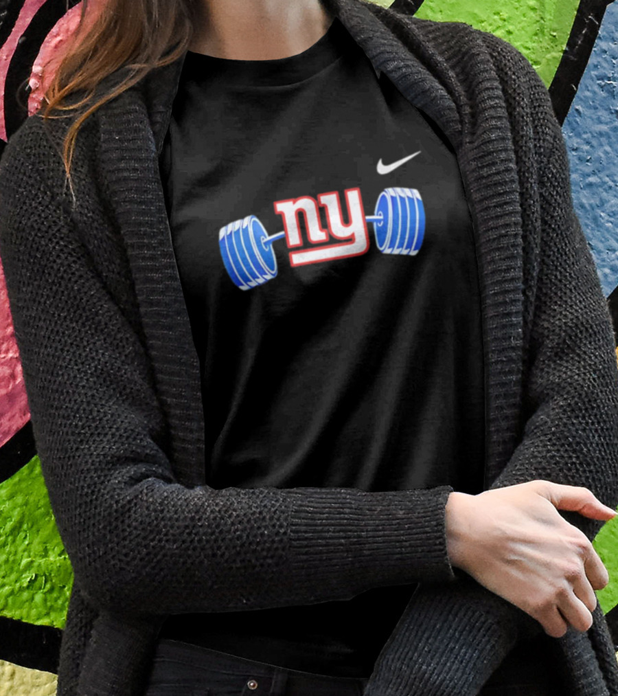 New York Giants NY Barbell T-Shirt