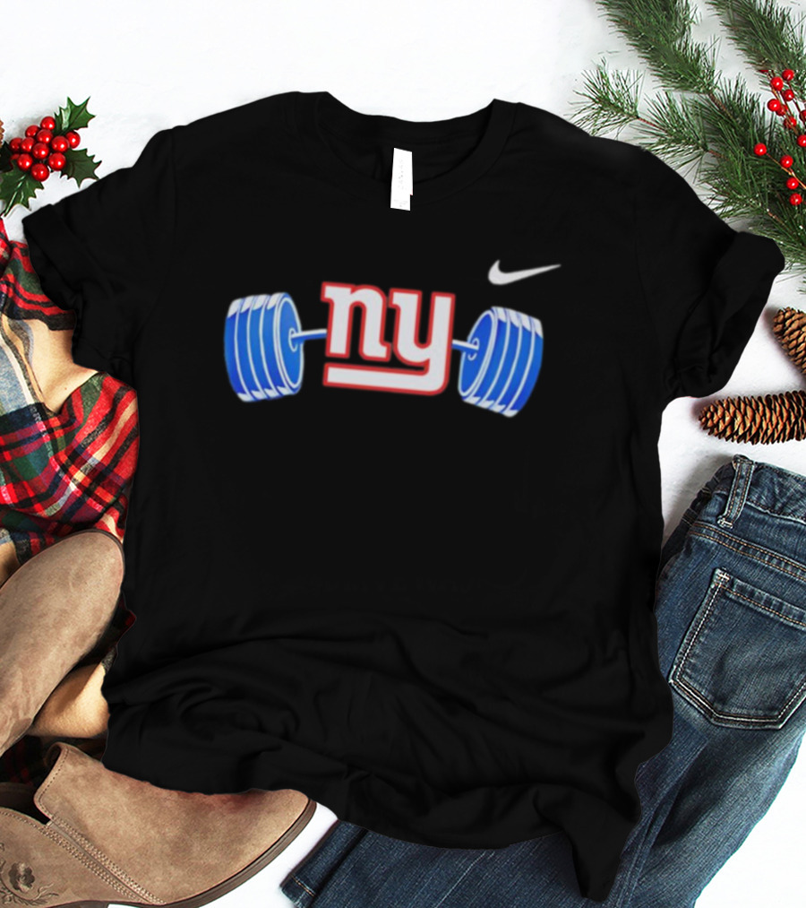 New York Giants NY Barbell T-Shirt