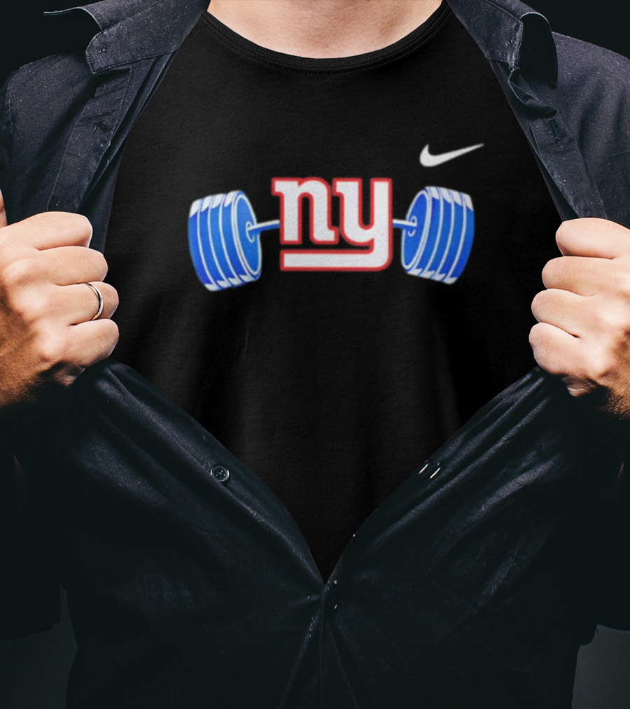 New York Giants NY Barbell T-Shirt
