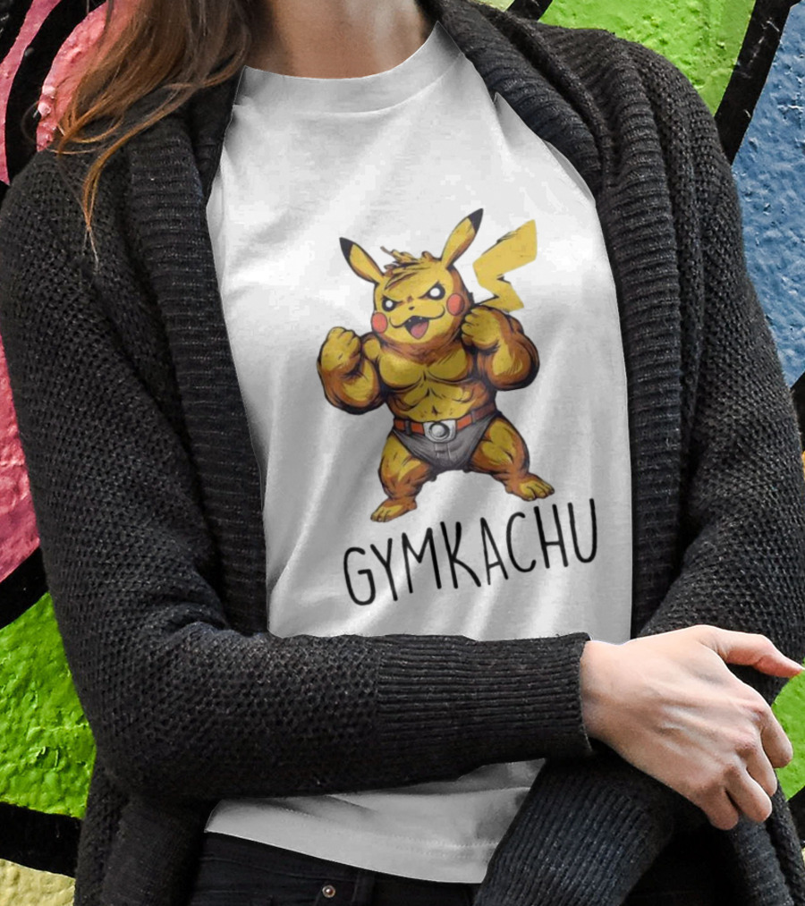 Pikachu Gymkachu Bodybuilder Fitness Pokémon T-Shirt