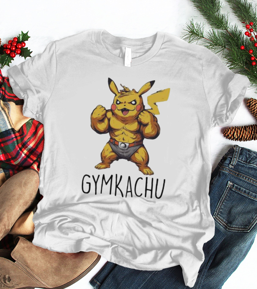 Pikachu Gymkachu Bodybuilder Fitness Pokémon T-Shirt