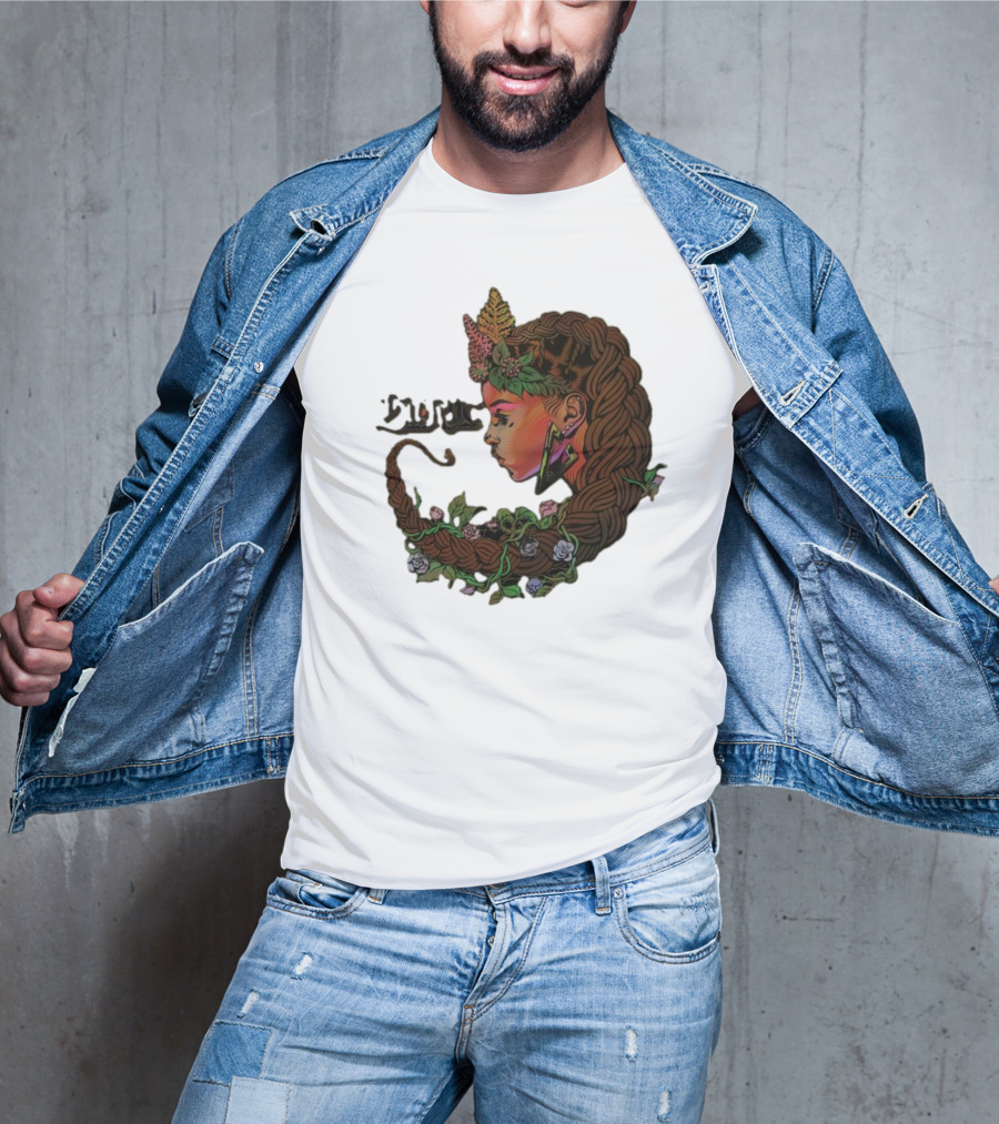 Sa-roc Wild Seeds Braided Hair Floral T-Shirt